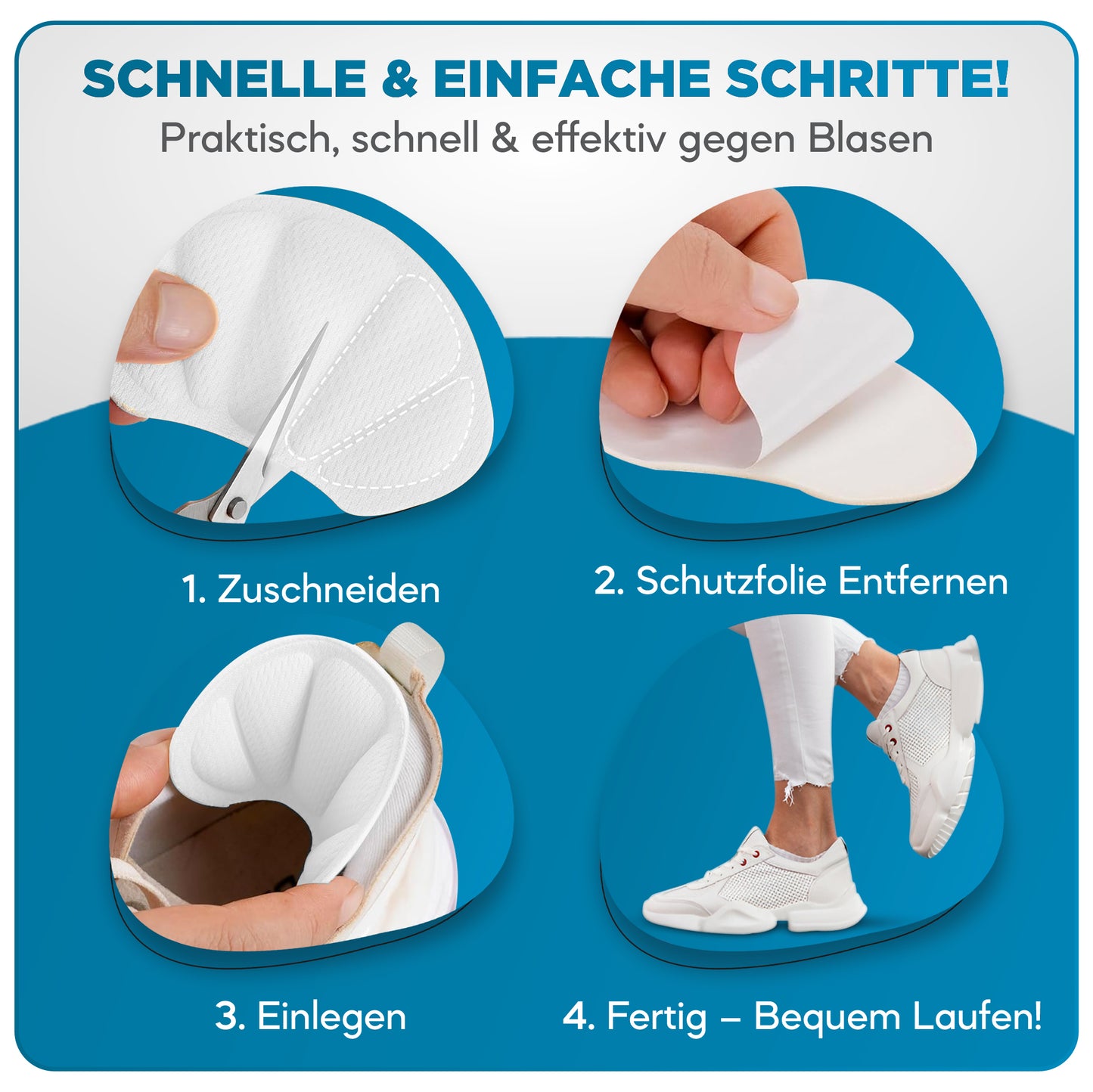 Fersenpolster 3 Paar Schwarz/Weiß/Grau EDELHELD®