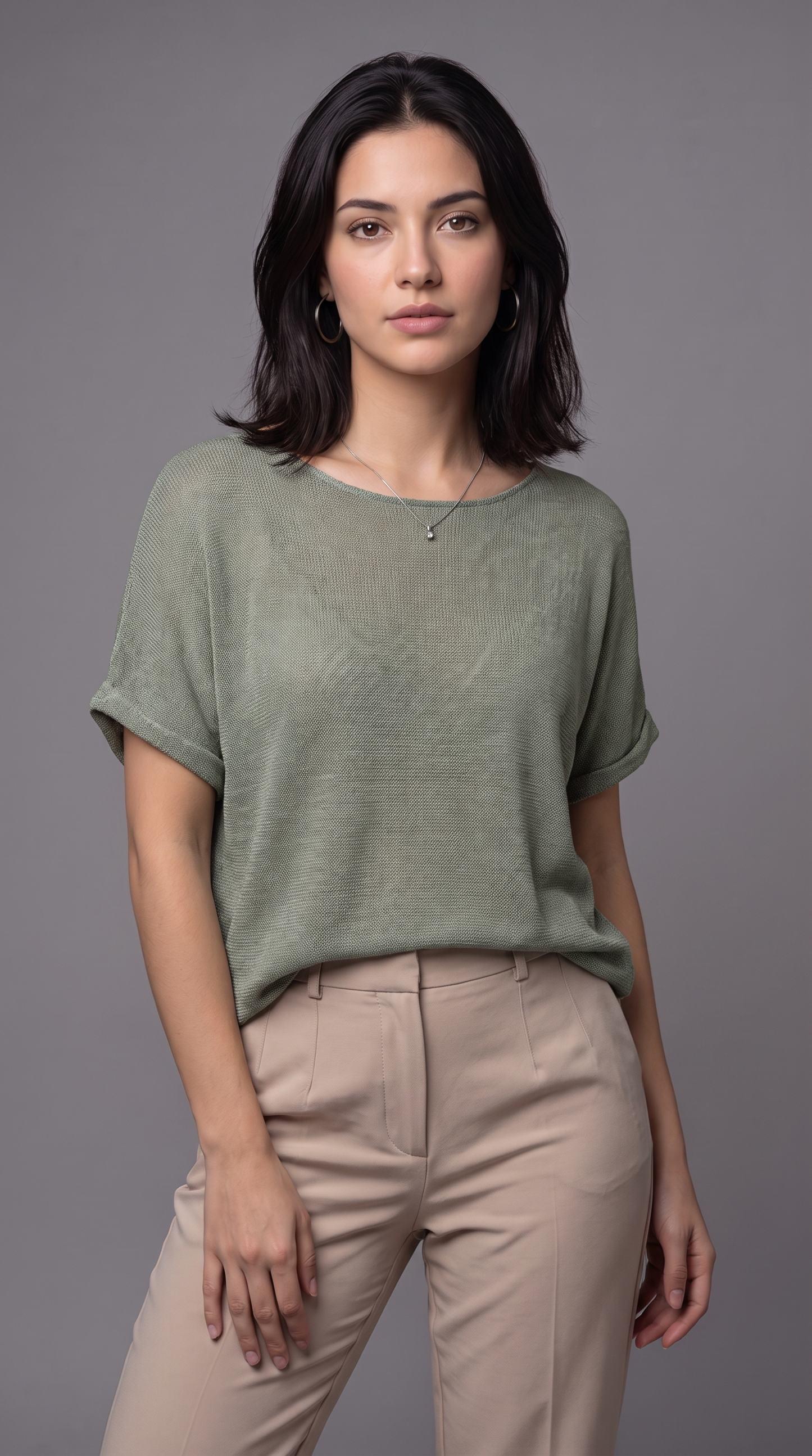 Feinstrick Bluse Kurzarm 100% Baumwolle – Made in Italy Sommer Strickshirt Oversized Halbarm One Size S-L